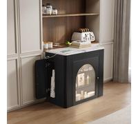 Îlot de cuisine Fortuna Lai avec roulettes, table à rallonge avec plateau amovible, chariot de service mobile avec multiprises, sert de buffet, de sideboard ou de table de bar pour la cuisine et la sa
