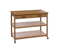 Ilot de cuisine, Meuble de cuisine en bois coloris naturel - longueur 90 x Profondeur 60 x Hauteur 108 cm
