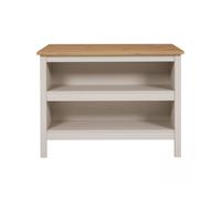 Ilot de cuisine meuble de rangement avec 2 étagères ouvertes et place pour tabourets