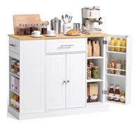 Îlot de Cuisine-VEVOR-avec Rangement Desserte 107 6 cm Buffet en MDF Blanc Meuble de Rangement pour Salle à Manger Maison