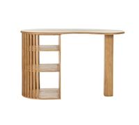 Ilot - table de bar avec rangements en bois clair manguier massif H90 cm LOBIO