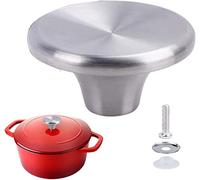 ILOVYO 1 pièce Poignée de cocotte en fonte émaillée en acier inoxydable de remplacement pour Le Creuset, Aldi, Lodge et autres poignées de couvercle de cocotte en fonte émaillée (argent)