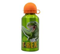 ILS I LOVE SHOPPING - Gourde, bouteille en aluminium pour enfants, 400 ml, avec bec rétractable, pour l’école et le sport (Dinosaures T-Rex)