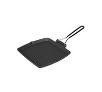 ILSA Poêle grill mixgrill, carré, fonte, 24 x 24 cm, Noir