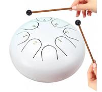 ILWHE Tambour De Pluie Pour Jardin Extérieur, Tambour Chakra Pour Pluie En Plein Air, Tambour De Pluie Et Carillon Imperméable, Instrument De Jardin, Tambour Chakra 15,2 Cm 8 Notes, Blanc
