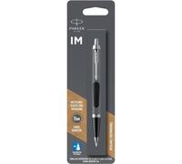 Im Ballpoint Pen Black Lacquer With Chrome Accents Medium Tip And Blue Ink Refill Blister Packed