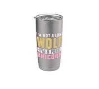Im not a lone Wolf im a free Unicorn Introverti Gobelet isotherme en acier inoxydable double paroi