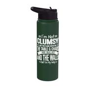 I'm Not Clumsy Just The Floor Hates Me Humour maladroit drôle Stainless Steel Insulated Water Bottle