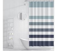 IM Rideau de douche en polyester, 180 x 200 cm, avec 12 anneaux PEVA certifié Oeko-Tex Standard 100 - Tissu lavable, imperméable, séchage rapide, idéal pour baignoire et douche