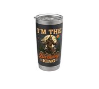 I'm the Birthday King Bigfoot Sasquatch Party Gobelet isotherme en acier inoxydable double paroi