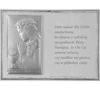 Image argentée de la première communion avec gravure, un souvenir de la première communion d'un garçon | Taille : 18x13 cm | Couleur : blanc | Numéro d'article : VL821/4BI/S