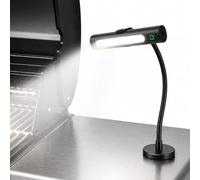 IMAGE Lampe de barbecue rechargeable avec aimant puissant, lampe LED COB pour barbecue en plein air, IPX5 étanche, lampe magnétique pour barbecue avec USB-C, 2 niveaux de luminosité, réglable noir