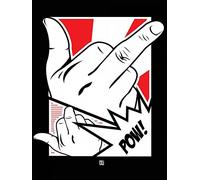 Image sur toile ROLLED POW! Rodriquez Jr Enrique - Humour vertical Art Print Pop Culture Noir Blanc Man Cave College Humour Canvas Fine Art 20_X_15_in