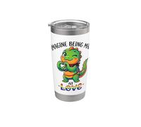 Imaginez-vous en colère contre l'amour, un mignon dinosaure LGBTQ Pride Gobelet isotherme en acier inoxydable double paroi