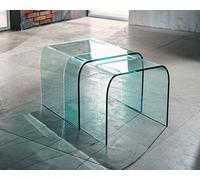 IMAGO FACTORY Duo | Tables en Verre - Tables Basses Transparent, Tables de Salon Basses, Meubles de Salon en Verre, Design Moderne, Made in Italy
