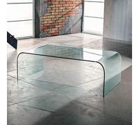 IMAGO FACTORY Grace | Table en Verre - Table Basse Transparente, Table de Salon Basse, Meubles de Salon en Verre, Design Moderne, Made in Italy, 110cm x 12mm