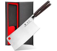 imarku couperet, longueur de la lame 18 cm couteau Nakiri couteau de chef chinois tranchant couteau couperet professionnel en acier inoxydable de haute qualité avec main ergonomique en bois de pakka