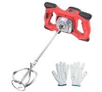 IMAYCC 2100W Malaxeur Mortier Colle Professionnel, Malaxeur Beton 220V, Melangeur Beton Avec 6 Vitesses, Betonniere Électrique Idéal Pour Mélanger les Aliments,le Plâtre,la Peinture(rouge-noir)