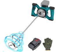 IMAYCC Mélangeur à mortier, à ciment, sans câble, pour batteries Makita et DeWalt, bétonnière portable, foret mélangeur 6 vitesses 21 V, appareil de perçage et de mélange 1000 W pour boue, mortier