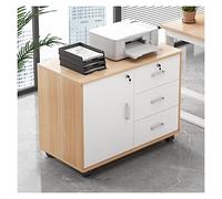 IMEITE Armoire de Rangement pour Bureau Armoire de Rangement Classeur en Bois à 3 Tiroirs, Latéral Mobile sur Roues for Support d'Imprimante for Bureau Domicile Classeur Vertical(B)