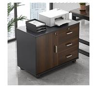 IMEITE Armoire de Rangement pour Bureau Armoire de Rangement Classeur en Bois à 3 Tiroirs, Latéral Mobile sur Roues for Support d'Imprimante for Bureau Domicile Classeur Vertical(A)
