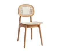 IMEITE Réunion Chaise de Salle à Manger scandinave, Tabouret Simple et Moderne avec Dossier en rotin, Chaise Bois for hôtel, B&, Maquillage Chaise de Chambre
