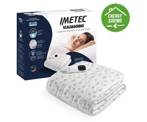 Imetec Scaldasonno Adapto, Sous-lit chauffant individuel, 150x80 cm, faible consommation, technologie brevetée, réchauffement rapide, température personnalisée, 100 % coton, Italy, contrôle 6 temp