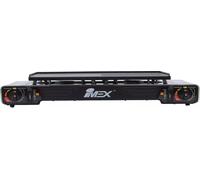 IMEX BDZ-2x155 Barbecue à gaz, Réchaud à gaz en acier inoxydable 2 feux avec gril + mallette