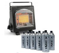 IMEX Chauffage à gaz pour camping - 1,7 kW Chauffage de tente mobile avec ODS sécurité de manque d’oxygène et protection anti-basculement - Radiateur à céramique pour extérieur, pêche et urgence