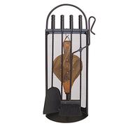 Imex El Zorro 10047 Serviteur de cheminée avec arceau en maille + accessoires poignées soufflet 68 x 23 x 14 cm Noir