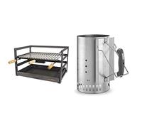 IMEX El Zorro 71479.0 tiroir Barbecue avec grille, noir, 72 x 41 x 35 cm & Weber 7416 - Cheminée à allumage Rapidfire