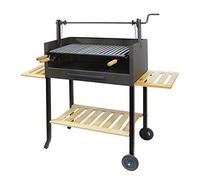 IMEX EL ZORRO 71505 Barbecue Roues-avec siège et Grille en Acier Inoxydable 135 x 75 x 42 cm Noir