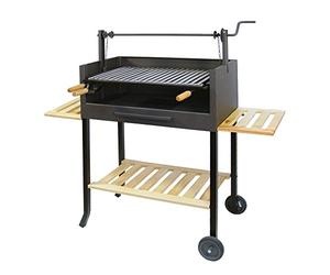 IMEX EL ZORRO 71505 Barbecue Roues-avec siège et Grille en Acier Inoxydable 135 x 75 x 42 cm Noir