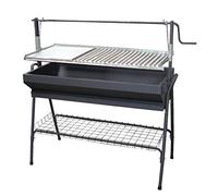 IMEX El Zorro 71764 Barbecue avec parrilla-plancha et élévateur, Noir, 80 x 50 x 115 cm
