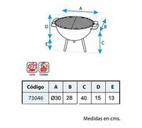 Barbecue De Table Rond Gril Acier Zing Blanc ø30cm - El Zorro