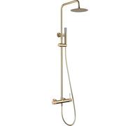 IMEX - Ensemble Colonne de baignoire et douche - Barre de douche Choisir entre robinetterie thermostatique ou robinetterie monocommande - Série Line Oro Brossé - Monocommande - BDD038/OC