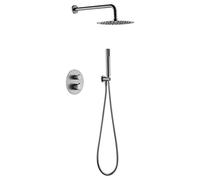 IMEX - Mitigeur Douche Thermostatique Encastré Mur, Kit Mitigeur Thermostatique Douche Encastrée 2 voies - Robinetterie de salle de bain SERIE LINE Nickel brossé - GTD038/NQ
