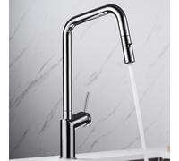 IMEX - Robinet Cuisine Extractible | Robinet Monocommande Évier avec Diffuseur | Robinetterie Cuisine avec Douche Flexible 360º | Robinetterie en Laiton | Série Bonn | Couleur Chromé