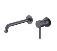 IMEX Robinet mitigeur de lavabo encastré à mur, deux parties indépendantes, laiton chromé, couleur Black Gun Metal