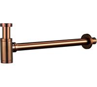 IMEX - Siphon Lavabo et Bidet Universel Rond Or Rose Brillant | Siphon de Design avec Ouverture de Nettoyage E Instructions D'Installation | Résistant à L'Humidité et à la Corrosion