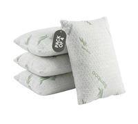 IMFAA Lot de 4 protège-oreillers en bambou - Protections douces et confortables en microfibre - Housse d'oreiller hypoallergénique et respirante (4 x Bambou - Fermeture éclair)