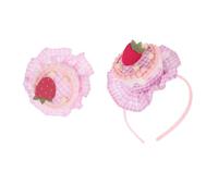 IMIKEYA 1 Ensemble de pinces à cheveux d'anniversaire Barrette motif gâteau pour fête d'enfants - Accessoires mignons pour tout-petits - Ensemble bandeau et pince à cheveux rose