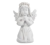 IMIKEYA 1 Pc Ange Gardien en Résine, Petit Ange Décoratif pour Cière et Tombe, Décoration Baptême, Figurine Chérubin Blanche, Extérieur