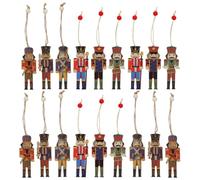 IMIKEYA 18 Pcs Décoration de Noël Casse-Noisette en Bois Adorable et Créative à Suspendre pour Sapin, Accessoire Festif pour Maison, Hôtel ou Café