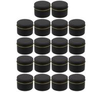 IMIKEYA 18 Pcs Pot en Fer-Blanc Rond pour Bougie Parfumée 4 Oz Noir | Couvercle, Surface Lisse, Usage pour Occasions Spéciales et Dîners, Lot de Boîtes de Rangement