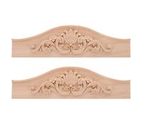 IMIKEYA 2 Pièces Appliques en Bois Sculpté, Ornement Floral Rond, 29x8cm, Bois, Décoration Réutilisable pour Meubles, Armoires et Portes de Placard, Salon et Chambre
