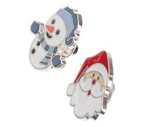 IMIKEYA 2 Pièces Broche Personnage de Dessin Animé Noël en Alliage pour | Motifs Bonhomme de Neige et Père Noël, Design Créatif, Aspect Généreux, Résistance à Casse L'usure