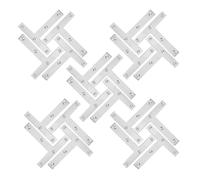 IMIKEYA 20 Pièces Entretoises Plates de T 80mm en Acier Galvanisé, Support de Fixation Trous Encastrés, Plaque de Réparation pour Meubles, Lits et Étagères Industriels