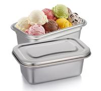 IMIKEYA 2pièces Boîte Inox Alimentaire pour Glace Maison Hermétique et Grande Capacité Design Moderne pour Rangement Congélateur Familial