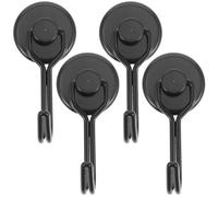 IMIKEYA 4 Pièces Lot de Crochets Magnétiques Alliage Noirs Résistants à Humidité pour Cuisine Porte-serviettes et Ustensiles Support Aimanté Polyvalent pour Surfaces Métalliques